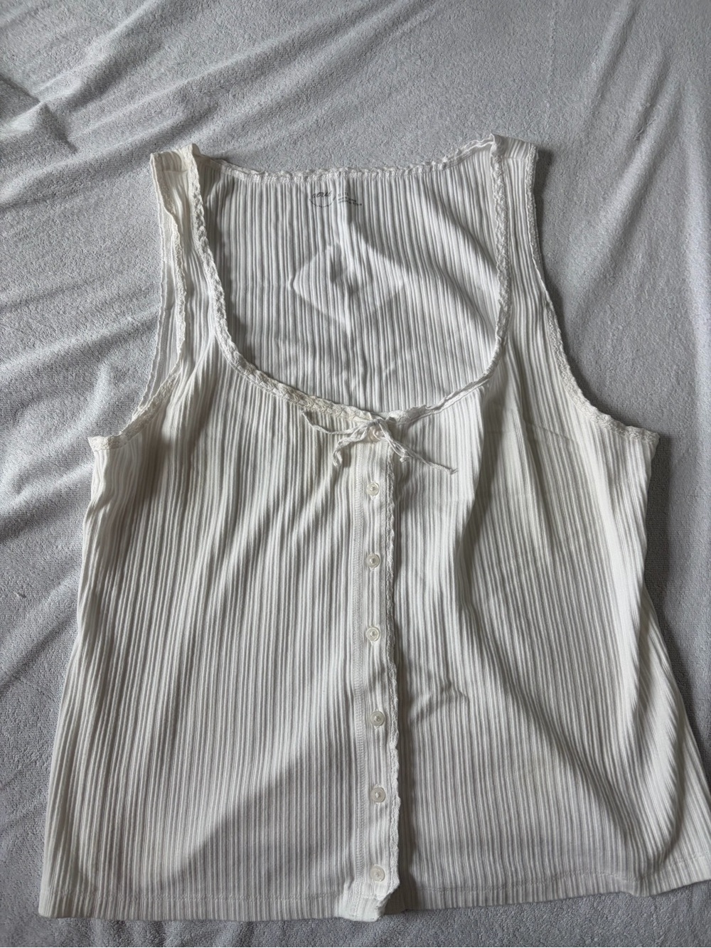 White button up tank top